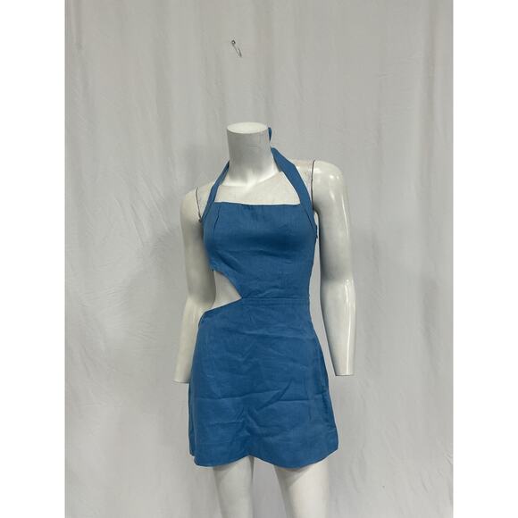 Reformation Blue Halter Dress - Picture 1 of 4
